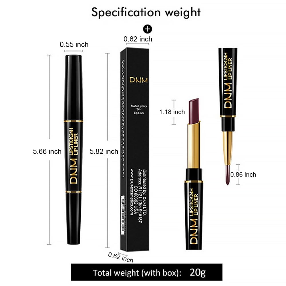 evpct 1Pcs Rose Gold Metallic Lip Liner and Lipstick Set Kit for Women Lips Kit with Lip Liner Lip Stains Long Lasting Waterproof 24 Hour Lipstick and Lip Liners Combo Lipliners Pencil Set 07#