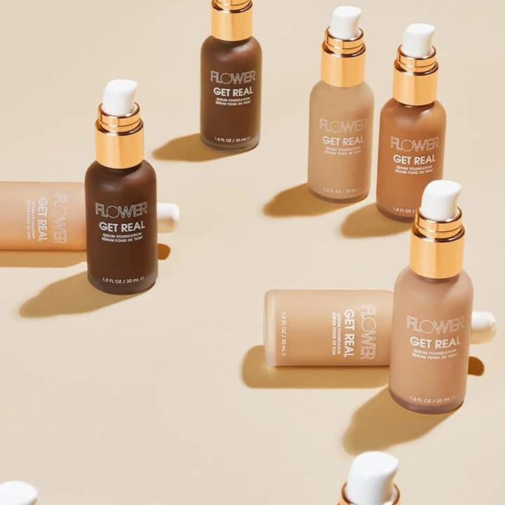 FLOWER Beauty Get Real Serum Foundation, Chocolate, 1.0 oz. (Pack of 1)