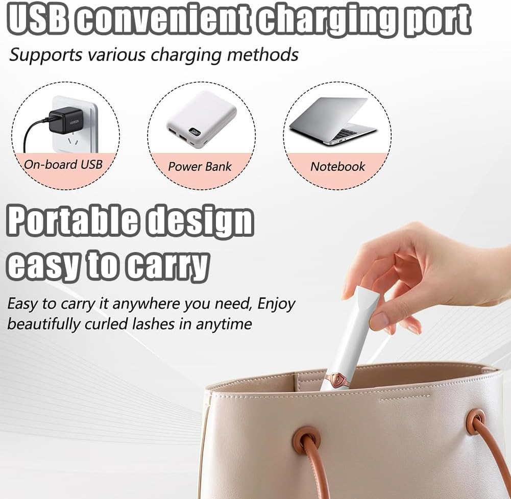 Peshoriadm Eyelash Curler, Electric Eyelash Curler Heated, 2025 New Heated Eyelash Curler with USB Charging, 3 Heat Modes and Smart Temperature Control, Natural Curling 24h Long-Lasting Curl (Pink)