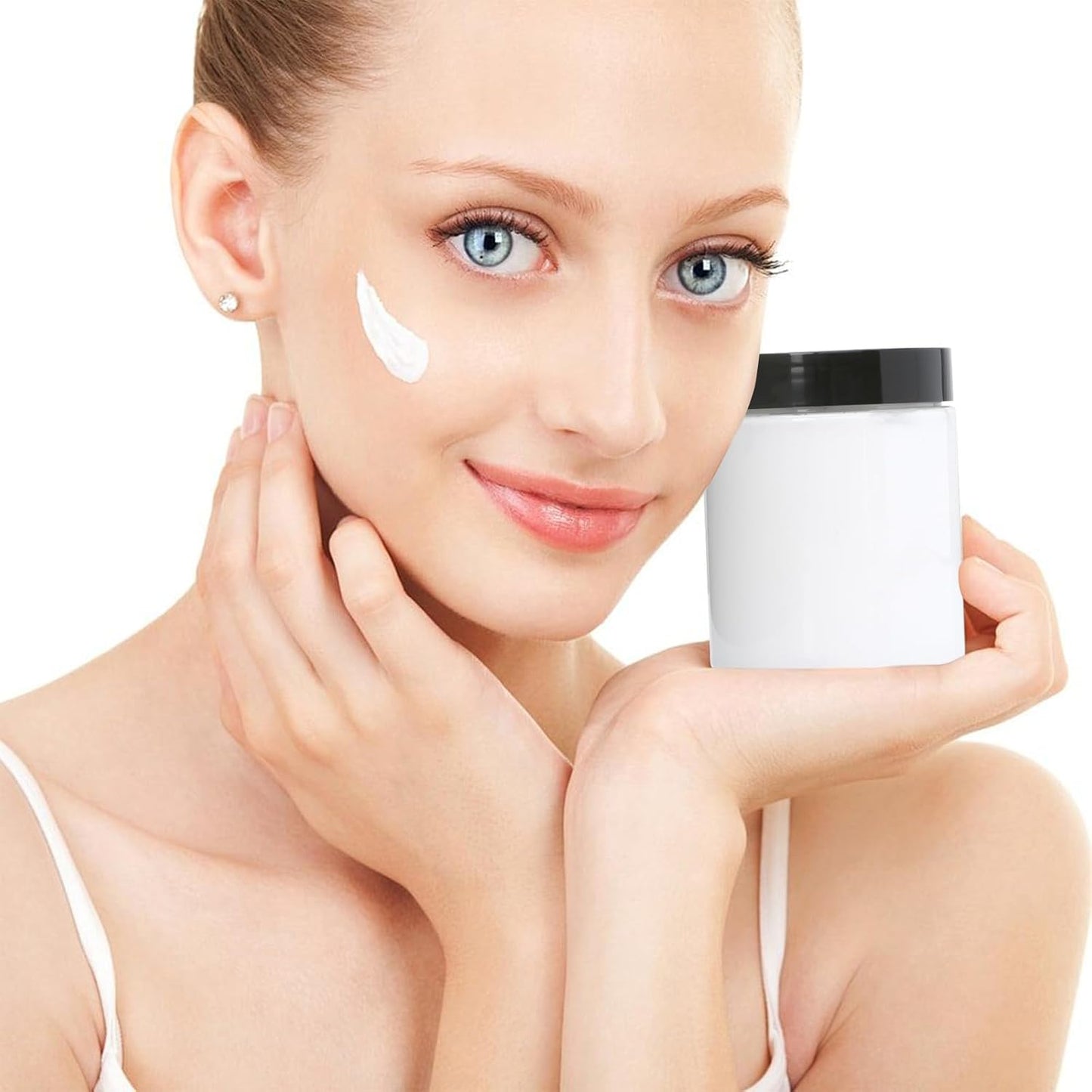 16 Pack 8oz Plastic Containers with Lids, Jars with Lids, Great for storing,lip balms, creams, ointments, cosmetics, samples