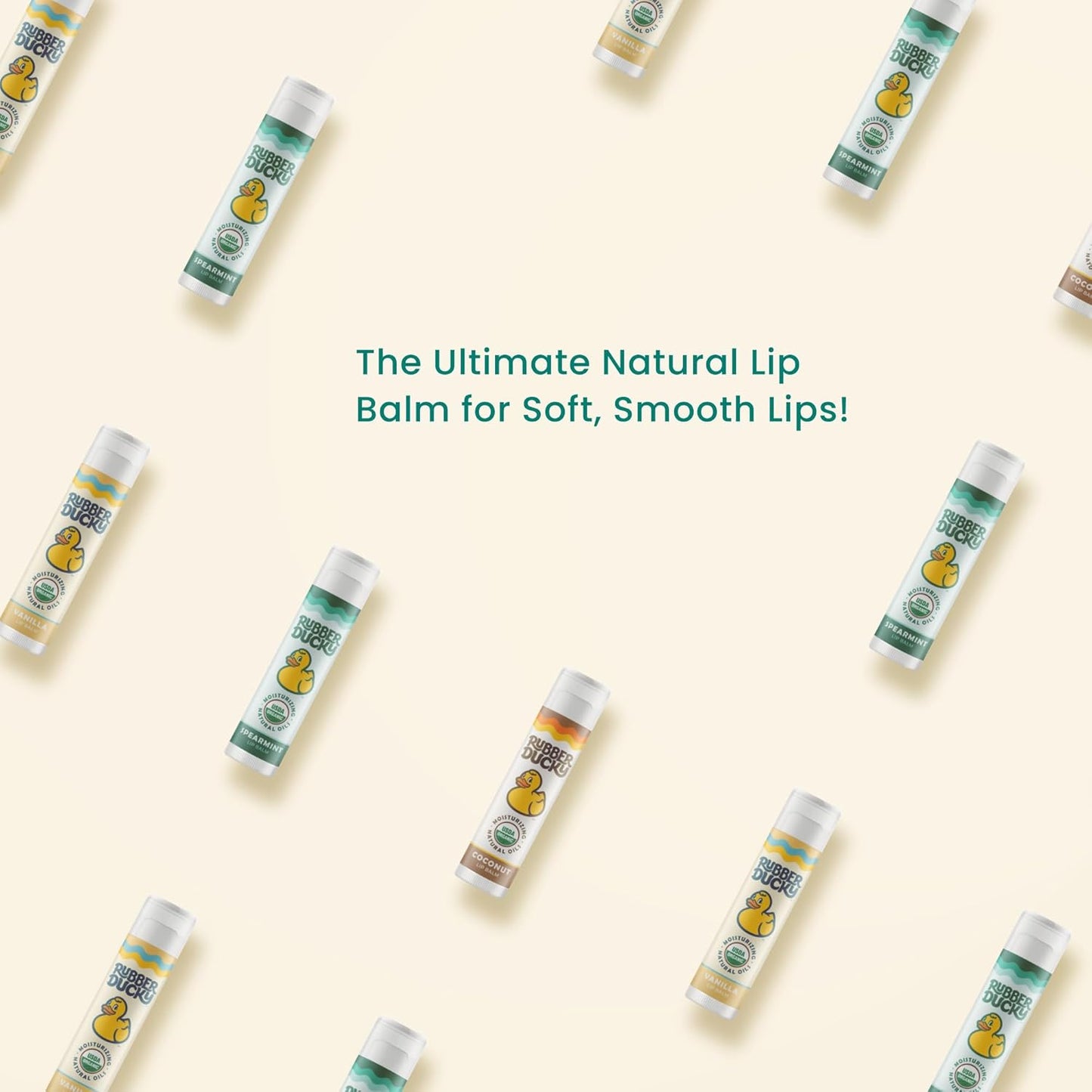 Rubber Ducky Sunscreen - Organic Lip Balm for Women, All Natural Stick with Vitamin E - Moisturizing & Hydrating Lip Balm for Dry Lips - Untinted and Non-Toxic Lip Care - Spearmint, 3 Pack