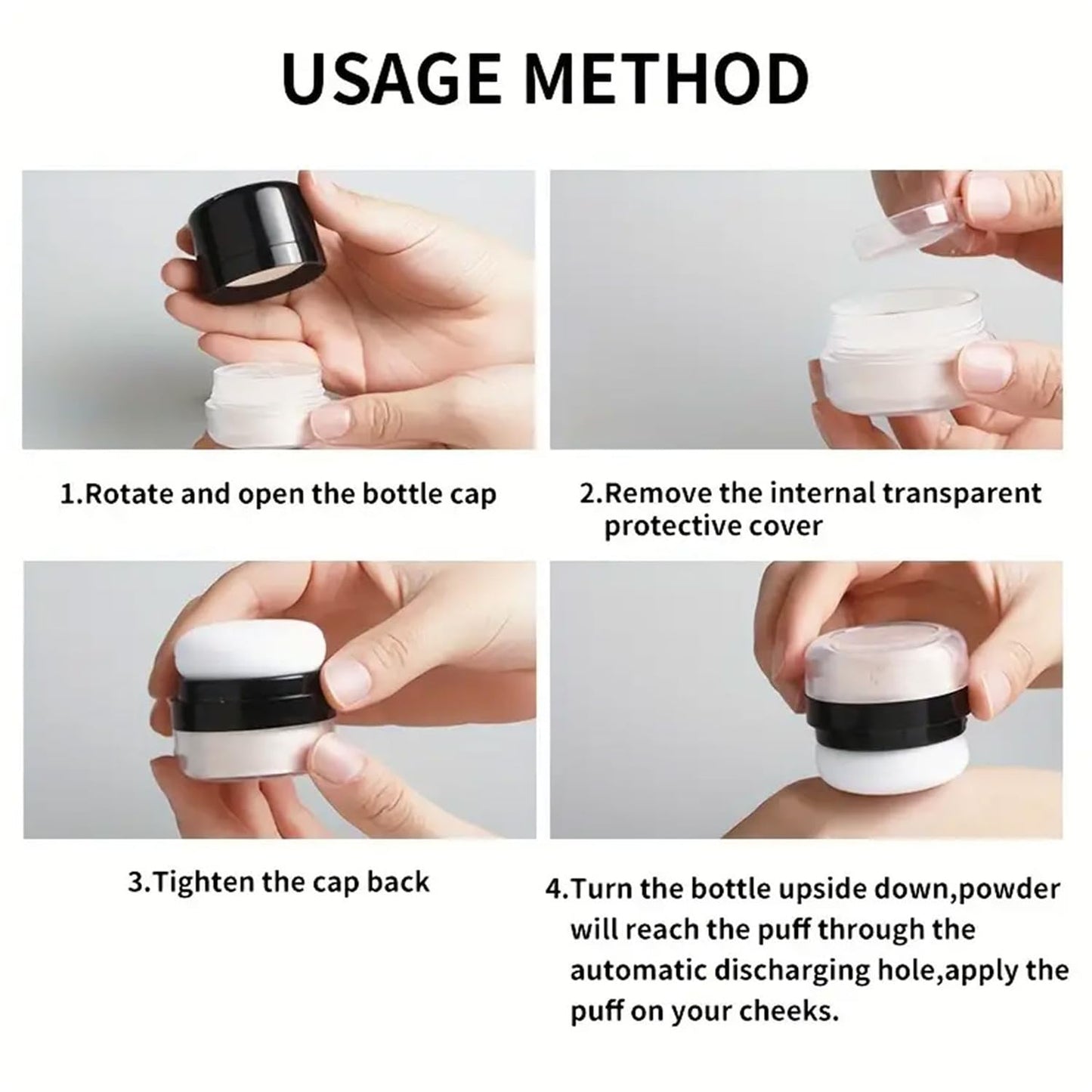 Setting Powder Lightweight Loose Powder Finishing Powder Long-Lasting Face Powder Waterproof with Soft Mushroom Powder Puff & Mirror, Matte Finish (Fair Ivory)-2 Boxes