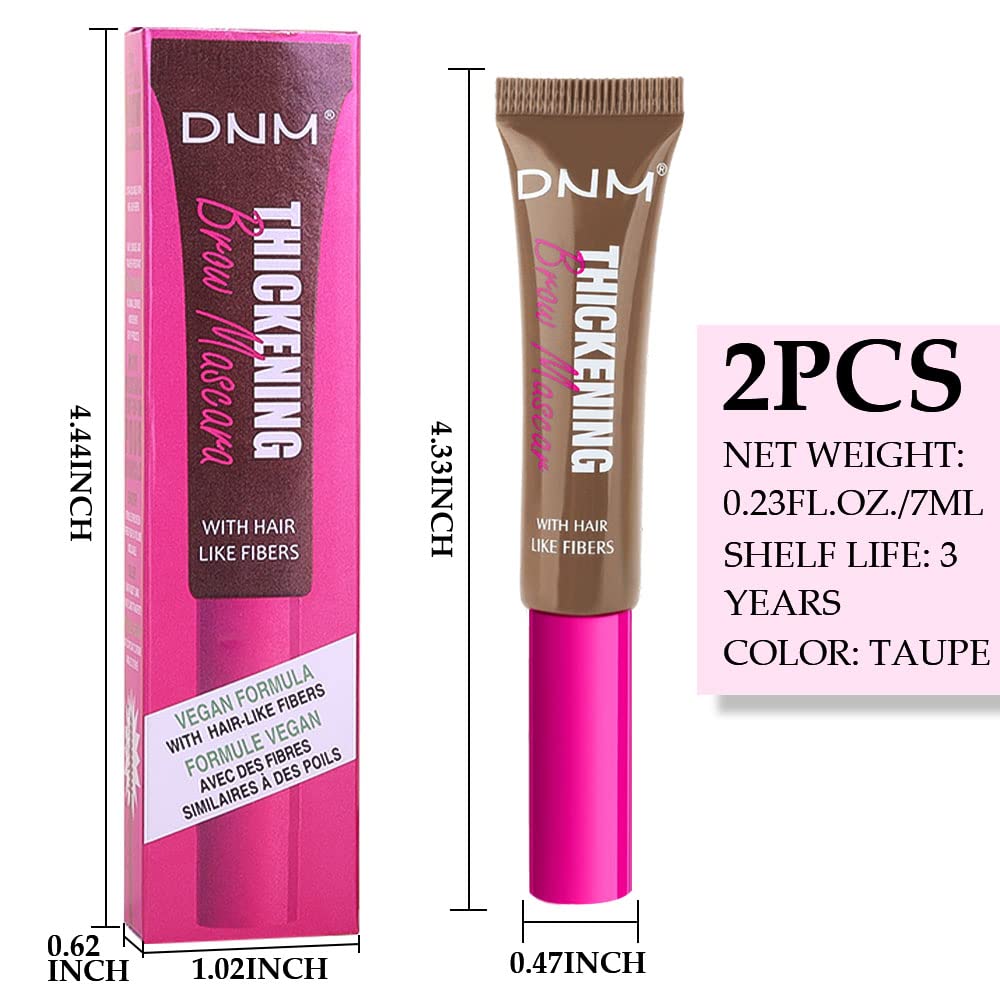 BINGBRUSH Tinted Thickening Brow Gel Brown Mascara,Brow Fast Sculpt,Waterproof, Transfer-proof, Brush to Fill in Eyebrows and Cover Gray Hairs - Cruelty Free - Light Medium Brown (2pcs 06 Brunette)
