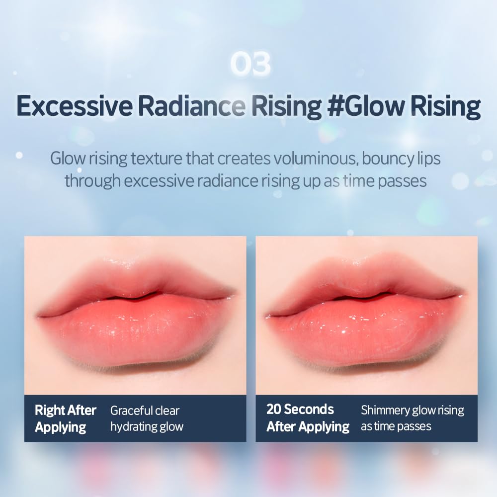 ETUDE Over Glowy Lip Stain Tint #17 Diamond Forever | Non-Sticky Vegan Lip Tint | Moisturized & Long-lasting Lip Gloss | Daily Tint for Dry Lips, Korean Makeup, K-beauty, Perfect for Gift