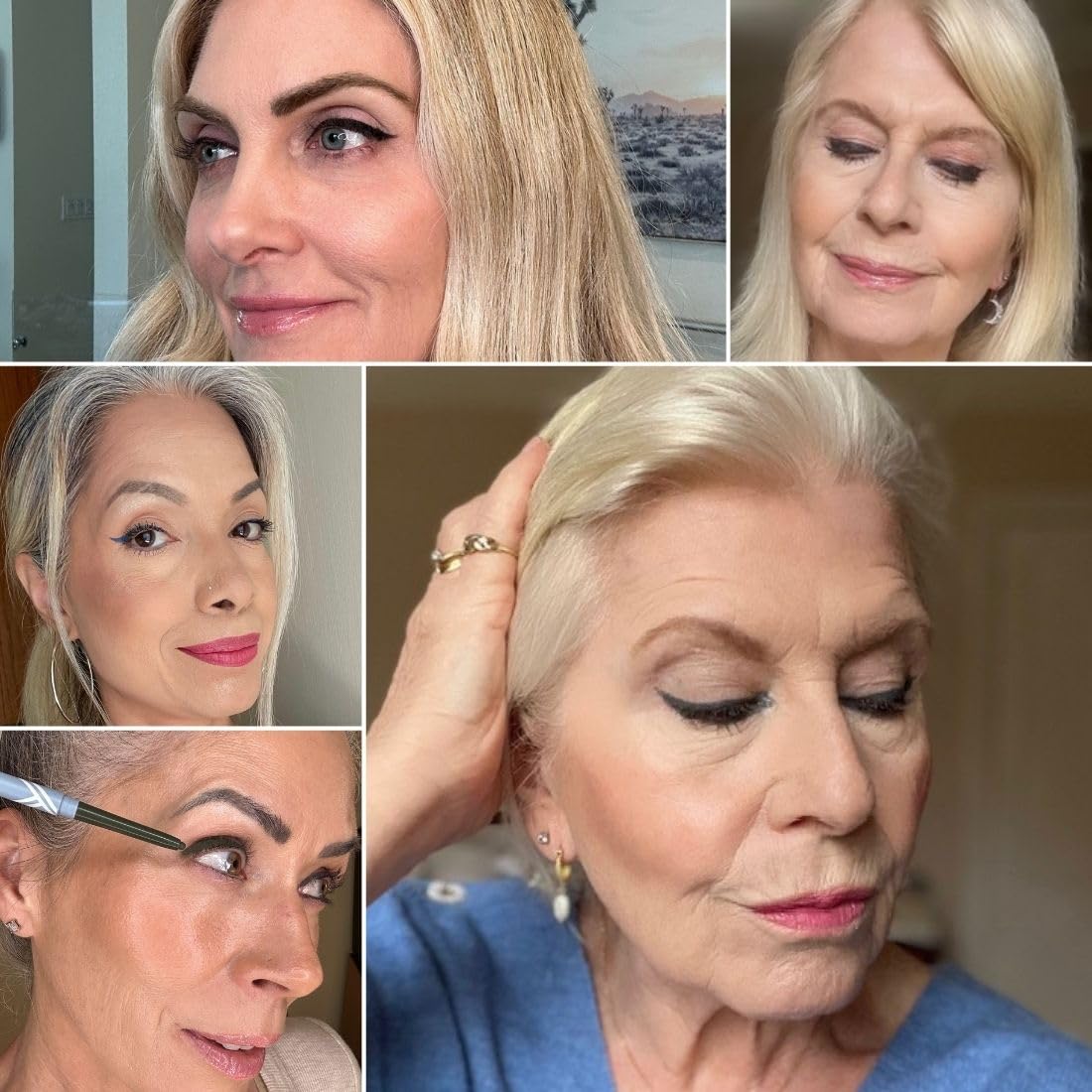 PrimeEyes Glide Eyeliner for Mature Women – Water-Resistant, Long-Stay and Mess-Proof – Gel Cream Texture, Discreet Sharpener and Effective Smudger (Sapphire (blue))