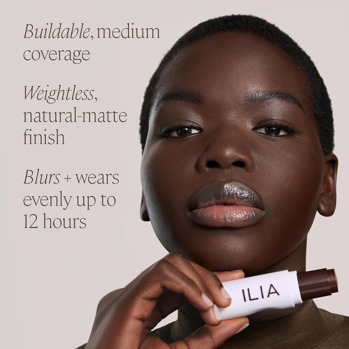 ILIA - Skin Rewind Complexion Stick - Foundation + Concealer + Skincare | Non-Toxic, Vegan, Cruelty-Free, Clean Makeup (27W - Yew, 0.35 oz | 10 g)