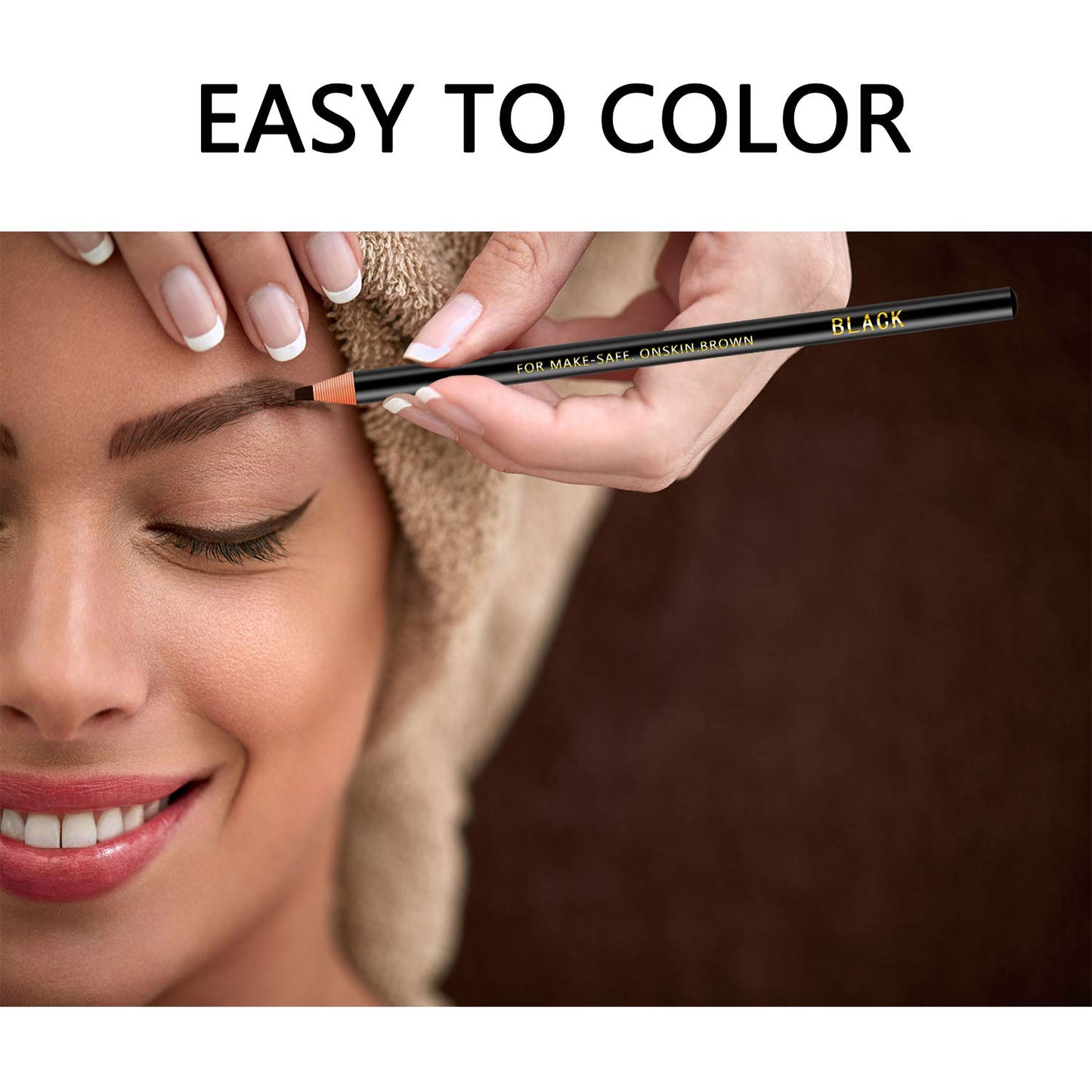 Waterproof Eyebrows Pencil Tattoo Makeup And Microblading Supplies Kit-Permanent Eye Brow Liners In 5 Colors Waterproof Eyebrow Pencils Peel - Brow Pencil Set For Marking (6 Black)