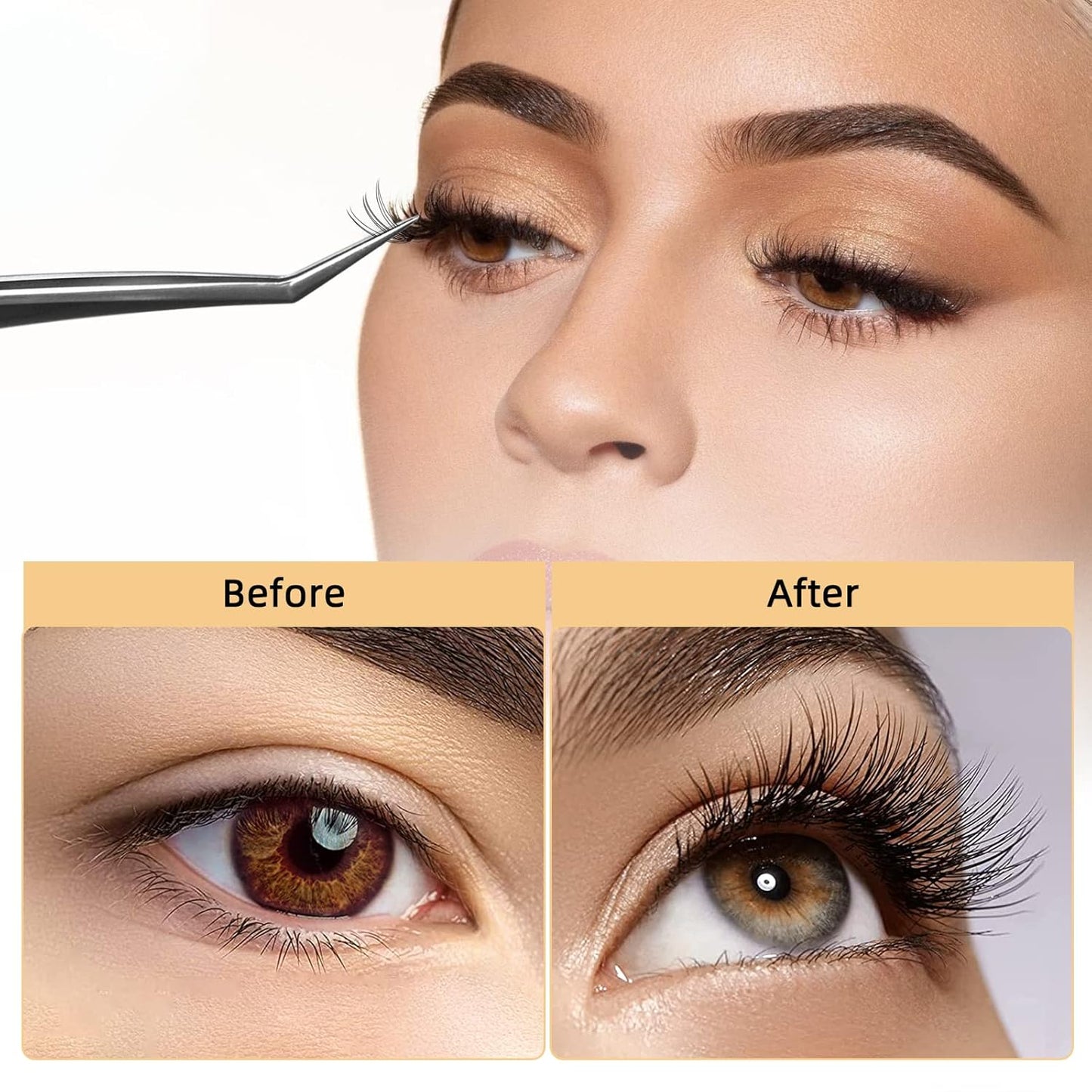 QUEWEL Lash Clusters 240Pcs Cluster Lashes 10D 0.10C Curl 12mm Individual Lashes Soft&Comfortable DIY Eyelash Extension at Home(10D 0.10C 12)