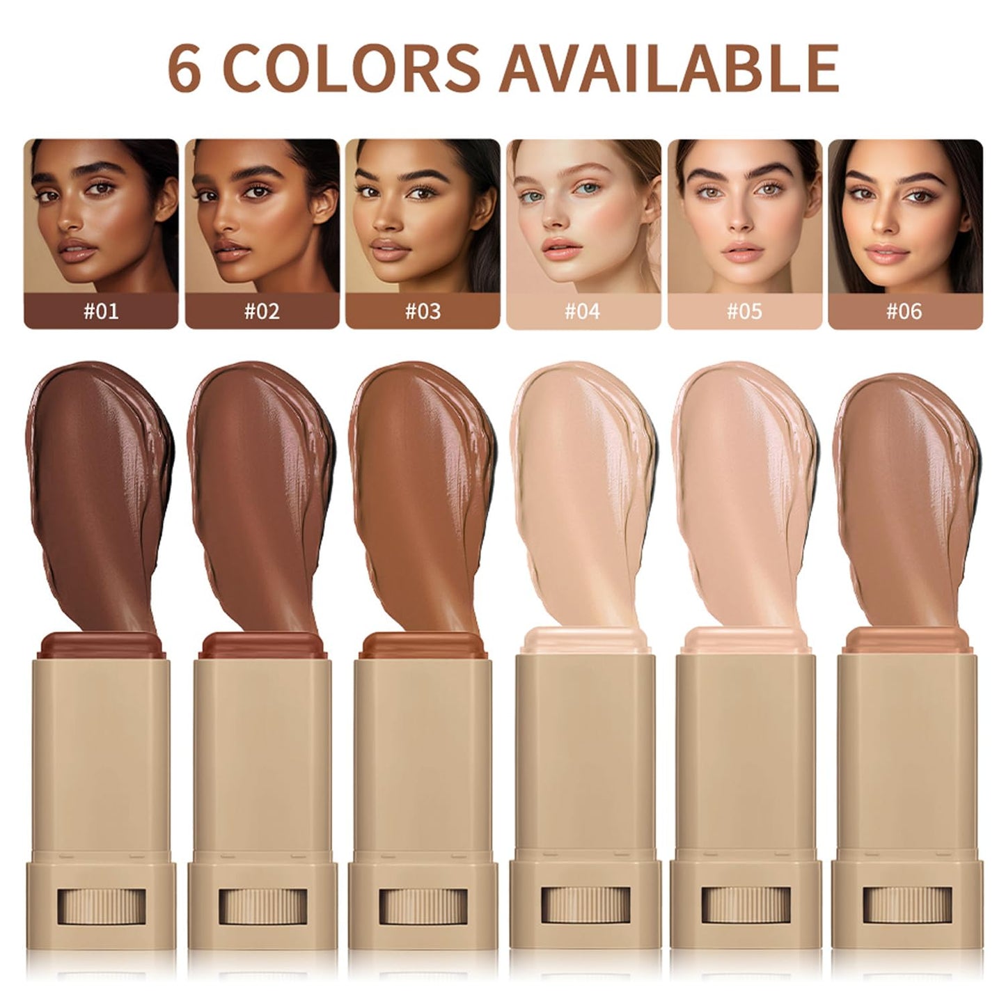 2PCS Foundation Stick Beauty Balm Serum Boosted Skin Tint, Solid Tinted Moisturizing Serum Contour Stick, Natural Fit, Moisturizing & Concealing Foundation Sticks (#05)