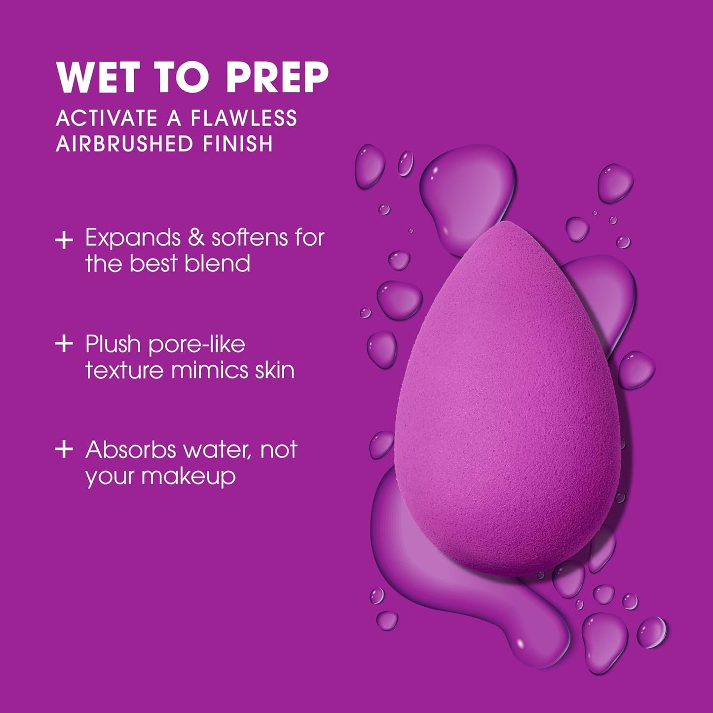 Beautyblender® | Amethyst Beauty Blender Makeup Sponge, Super-Soft Foam Easily Blends Foundations, Powders & Creams, Made in USA, Reusable, Washable, Streak Free Application, Vegan, Cruelty Free