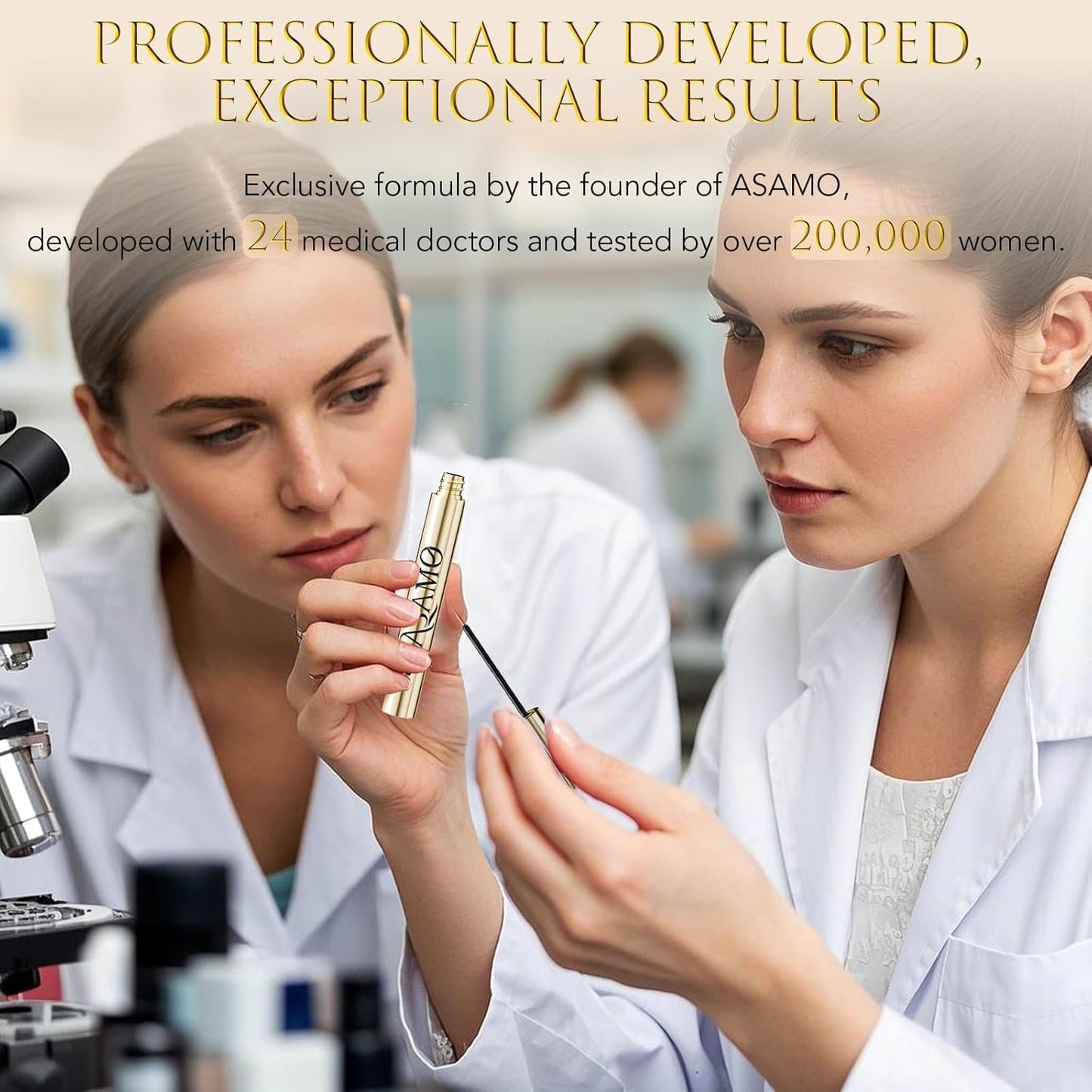 Eyelash Growth Serum – 15 Plant Extracts for Longer, Denser & Robust Lashes,Boosts Natural Lash Development,eyelash serum,Enhance Natural Beauty, Hypoallergenic Oil Free,lash growth serum(PURE GOLD)