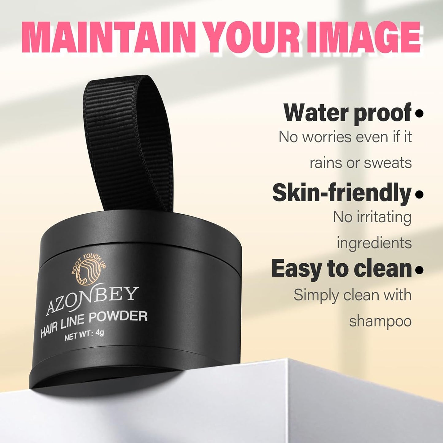 Root Touch Up Sets,Hairline Powder for Women Cover Up- Hairline Concealer for Thin and Thinning Hair, Water & Sweat Resistant,Contain Azonbey Makeup Brush (Med Brown, Med-Makeup Brush)