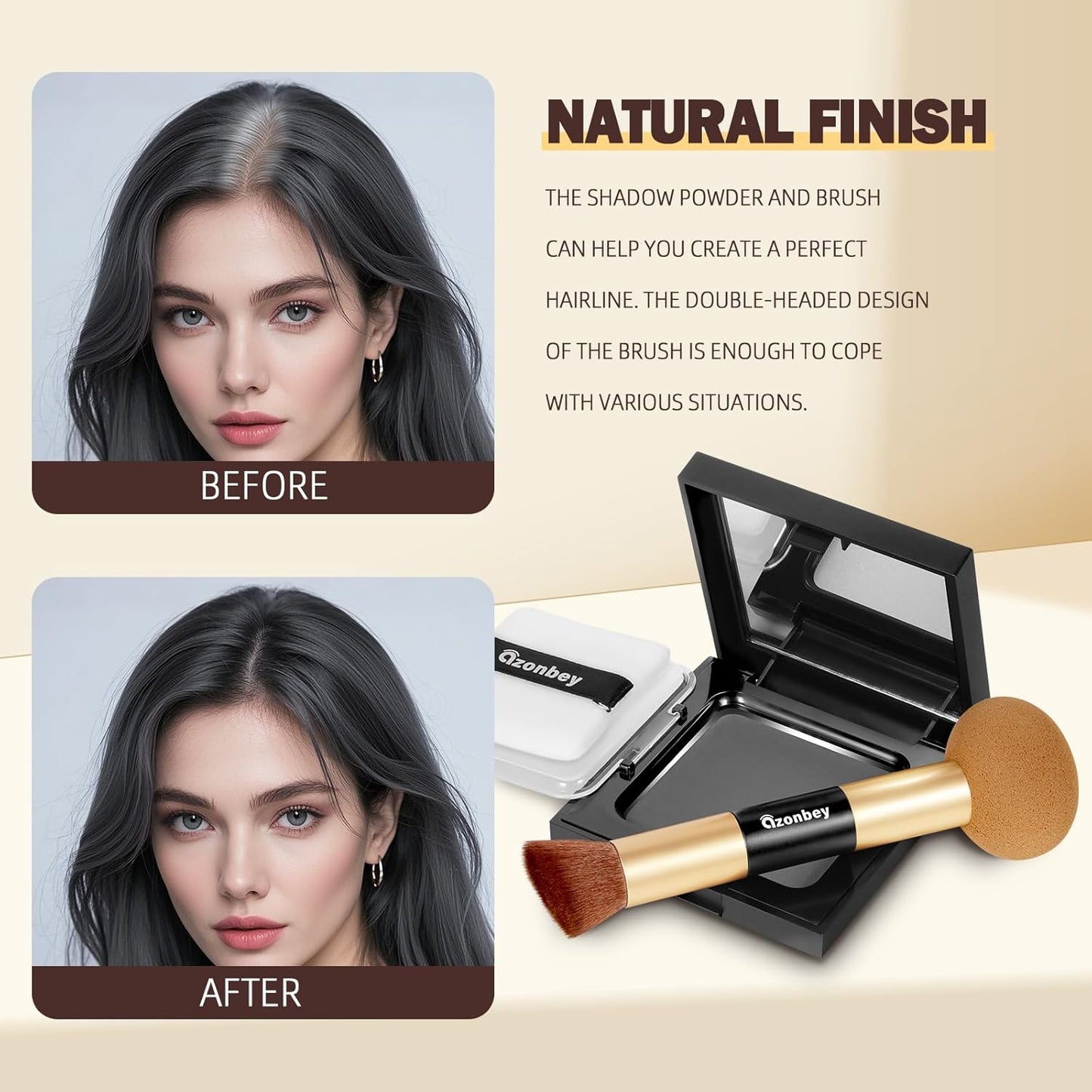 New Root Touch Up Hair Color,Hair Fibers for Thinning Hair,Cruelty Free Hairline Powder - Instantly Cover Touch Up, Hair Color Root Touch Up Powder, Hair Thickener for Women & Men (Gray)