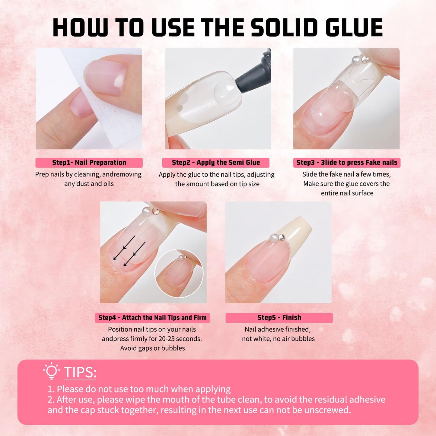 15g Semi Solid Nail Glue with 15g Remover for Press On Nails Tips Gel Nail Glue No Need for UV Lamp Quick Drying a Long Lasting Fake Acrylic Nail
