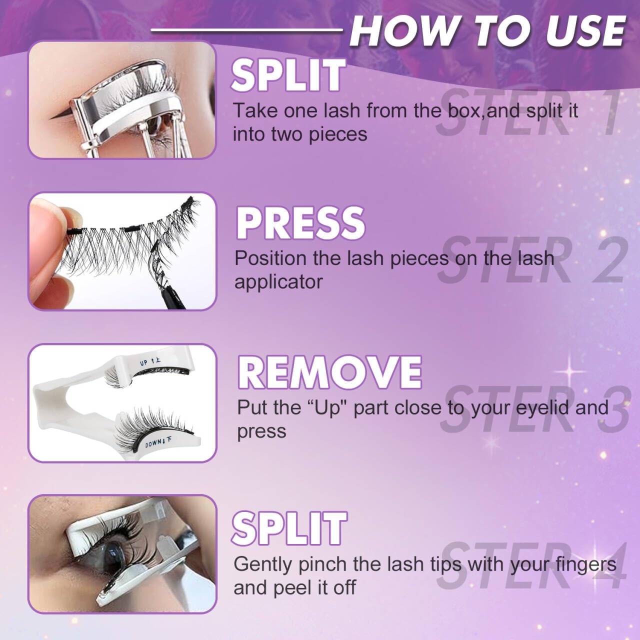 Elara Craft Magnetic Eyelashes with Applicator, Magnetic Eyelashes Natural Look,Reusable Magnet Lashes No Glue Needed Soft Lashes Kit(Fuller)