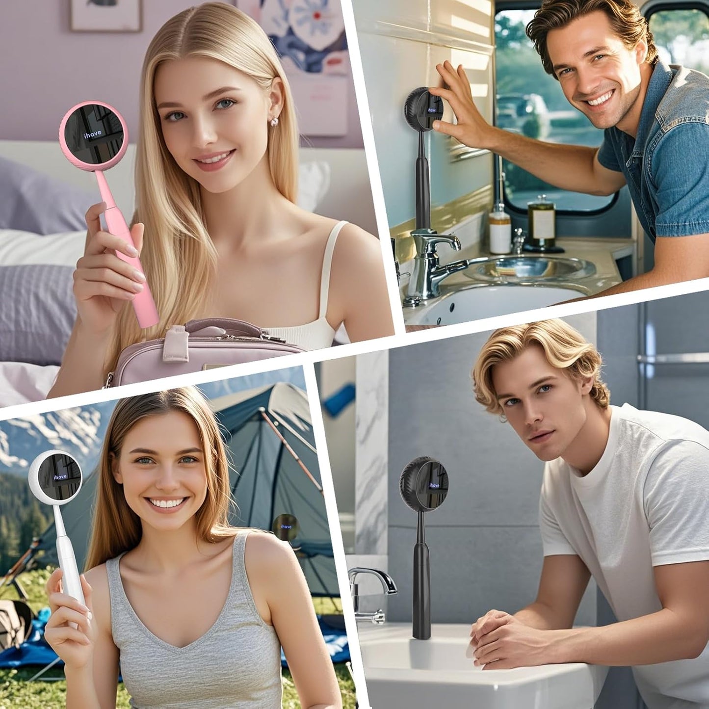 iHave Toothbrush Sanitizer – Wall-Mounted UV Toothbrush Holders for Bathrooms, Stylish Bathroom Accessories and Bathroom Decor for Home & RV, Travel Essentials, Cool Gadgets (Pink)