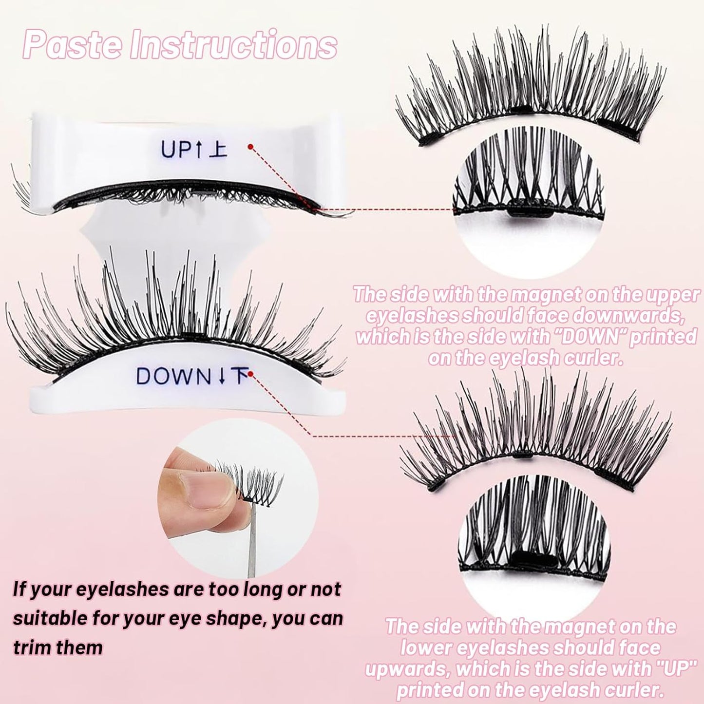 Lumentes Magnetic Eyelashes, Lumentes Magnetic Eyelashes with Applicator, Reusable No Glue Lashes, Natural Look Soft Comfortable Magnetic Lashes, Easy to Wear and Remove (Sunset Brown)