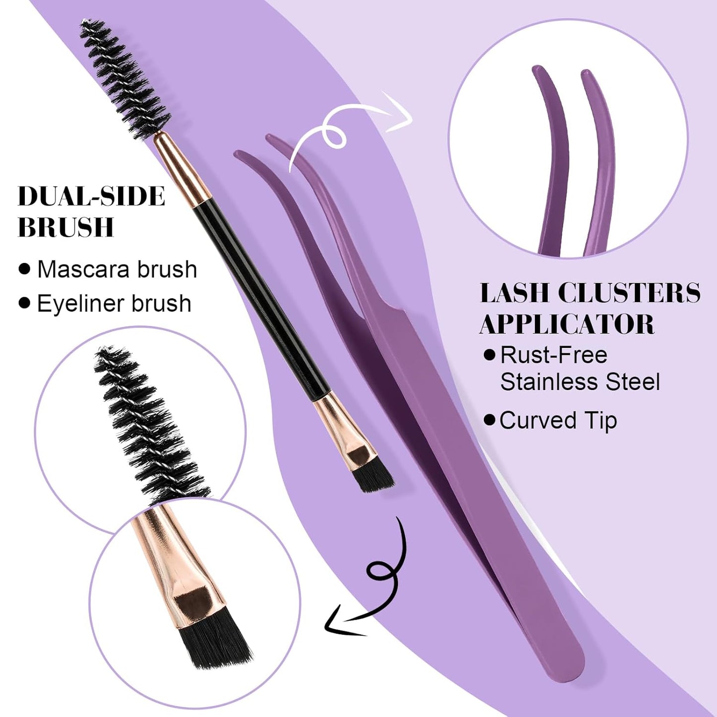 B&Q Lash Clusters Kit 280PCS Eyelash Clusters Kit,40D D 9-16MIX Individual Lash Comfortable Eyelash Extension Set, Classic Look with Bond and Seal Waterproof, Remover DIY at Home(Set,40D)