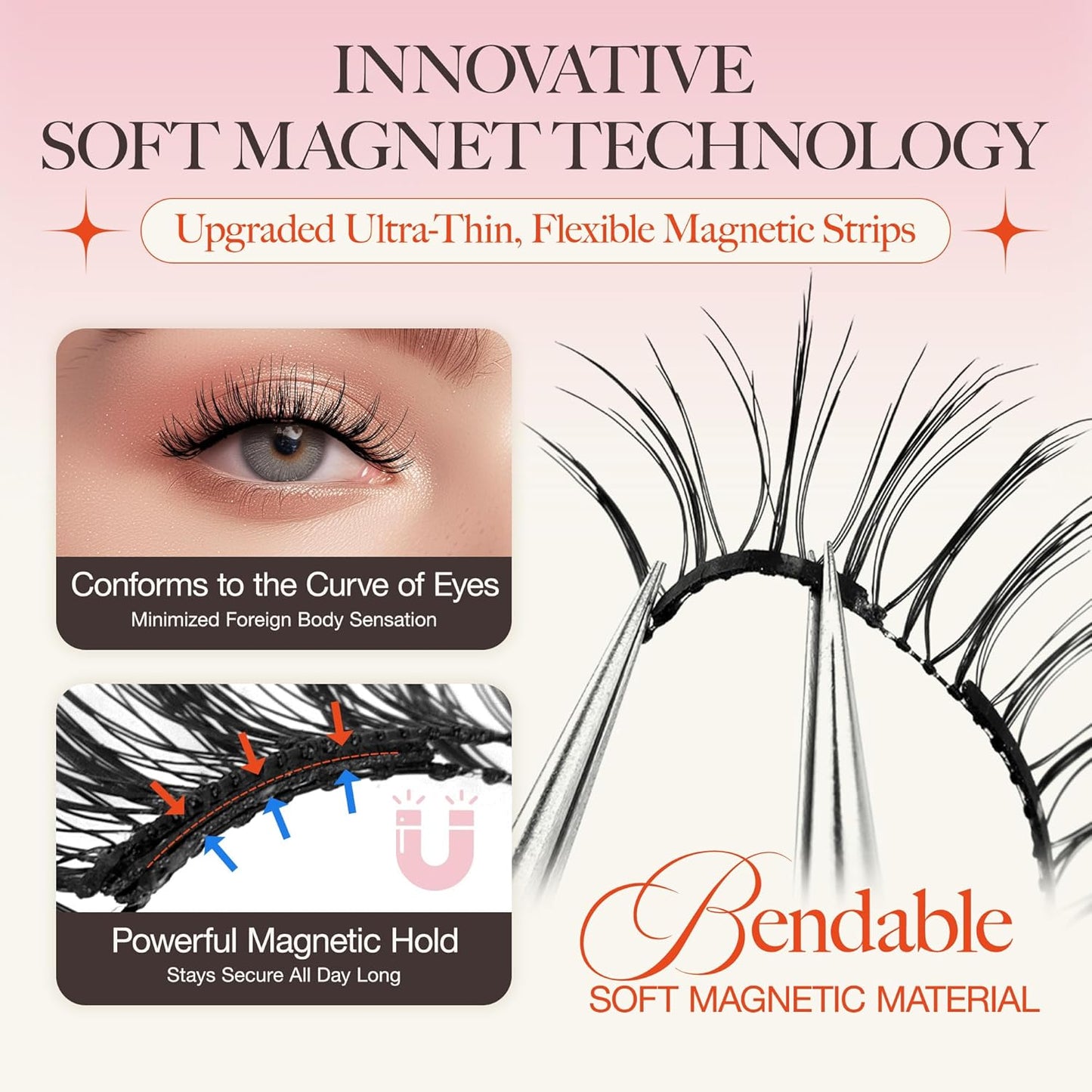 LASHVIEW Magnetic Eyelashes with Applicator,Reusable Soft Magnetic Eyelashes Natural Look, No Glue Needed RCM01-N