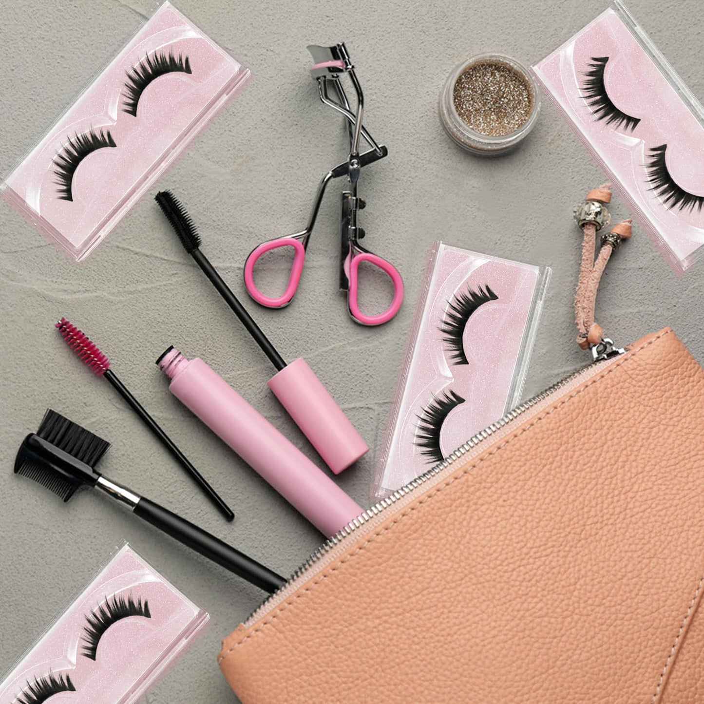 Empty Lash Boxes, 30 Pack Customizable False Eyelash Packaging Cases, Bulk Storage Containers, Premium Display and Protection (Pink)