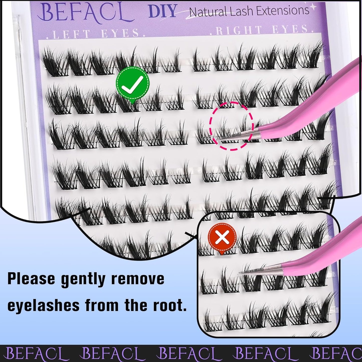 Natural Lash Clusters Wispy Cluster Eyelash Extensions Spiky Individual Lashes 8-17mm LC Curl Manga Eyelash Clusters with Lash Bond and Seal Soft Lashes Clusters Kit(132Pcs)