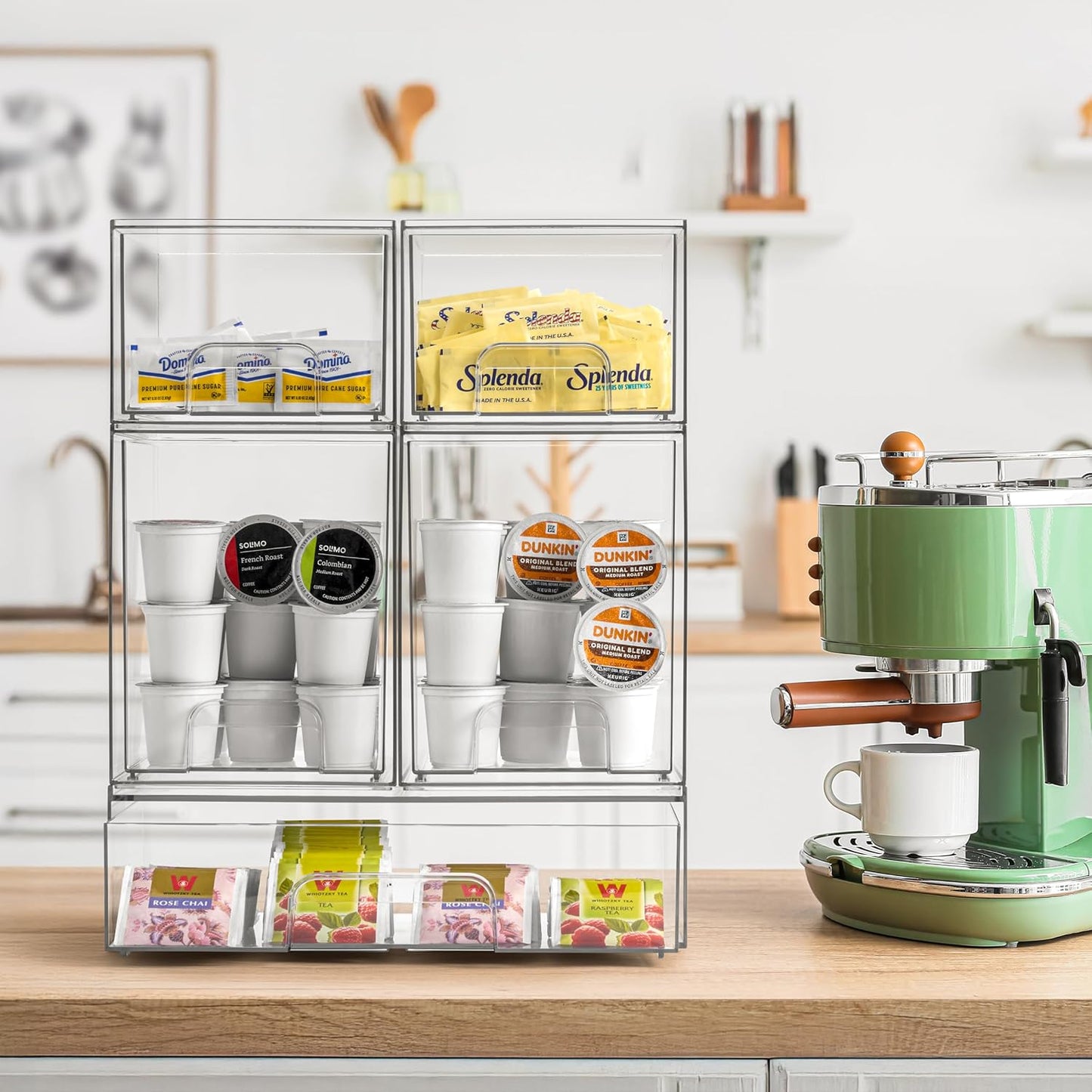 Sorbus Acrylic Storage Containers - 3 Pack, Stackable Storage Bins Set for Bathroom Organization - Clear Acrylic Drawer Organizers - Makeup Case Pull-Out Drawers (7.6’’ Tall and 12.1’’ Wide)