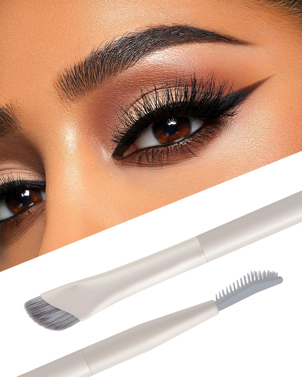 EIGSHOW Dual-Ended Precision Eyebrow Brush and Comb for Eyeliner Lining, Sculpting Brows, Professional Eye Makeup Tools (D109B)