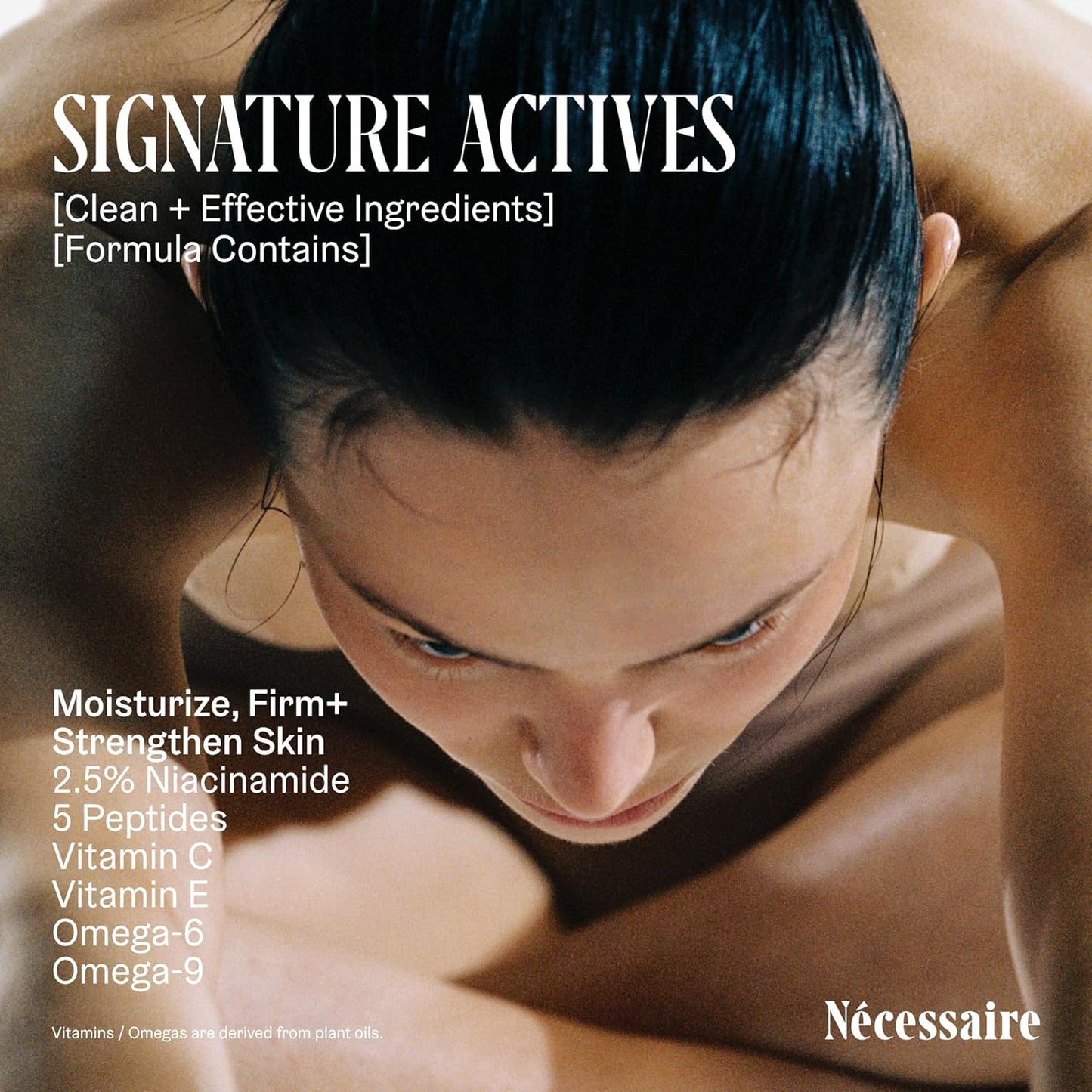 Nécessaire The Body Lotion with Pump. Hinoki. Multi-Peptide Firming Lotion to Moisturize, Firm, Strengthen. 2.5% Niacinamide, Vitamin C/E + Omega 6/9. 450ml / 15.2 fl oz