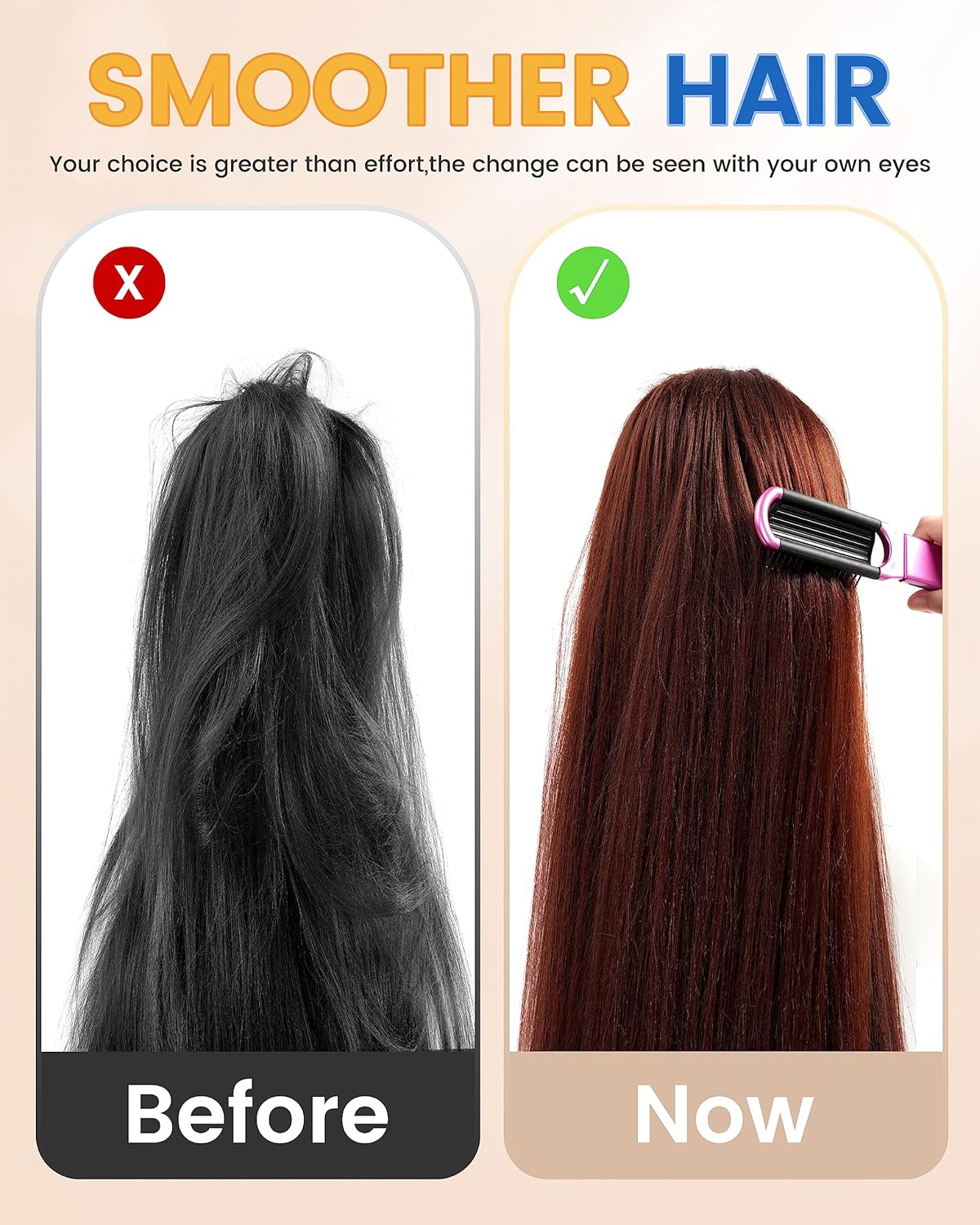 6 PCS Folding Travel Hairbrush Set with Compact Mirror for Women - Mini Pocket Brush with Mirror for Purse and Girls