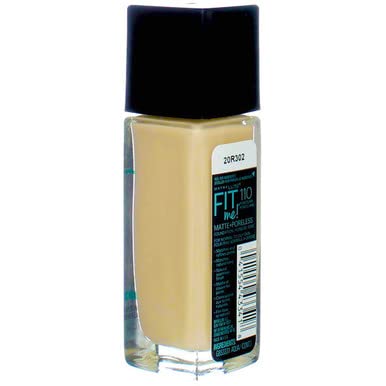 Maybelline New York Fit Me! Matte + Poreless Foundation, Porcelain [110] 1 oz (Pack of 3)