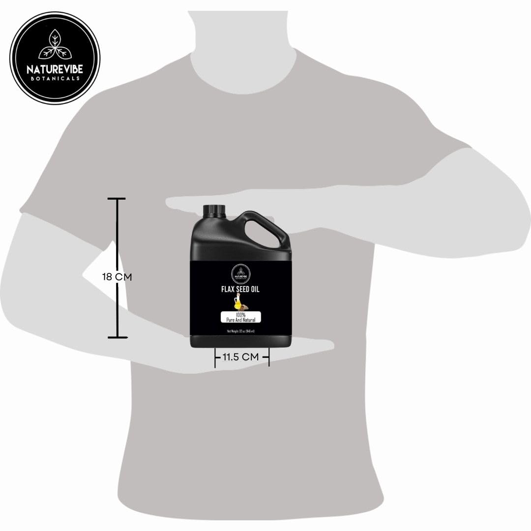 Naturevibe Botanicals Flaxseed Oil 32 Ounces | 100% Pure and Natural | Great for Skin Care and Hair Care