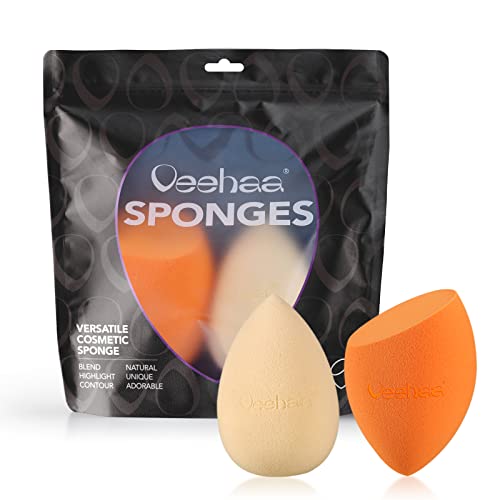 2PCS Makeup Sponge Set, Latex Free Makeup Blender for foundation, Makeup Sponges egg shaped, Makeup Sponges for all areas