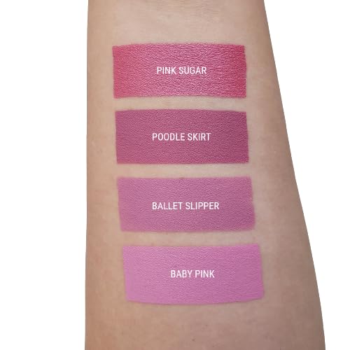 Aromi Metallic Liquid Lipstick | Long-lasting, Smear, Smudge, + Transfer Proof, Waterproof, Light, Baby Pink Lip Color with Shimmery Finish, Paraben + Phthalate Free (Pink Sugar)