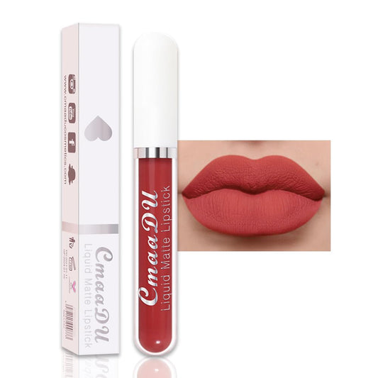 evpct 1Pcs Orange Red Liquid Matte Lipstick Lipgloss Set for Women, labiales mate 24 horas originales matte larga duracion 24 Hour Lipstick Lip Stains Long Lasting Waterproof 24, 04#