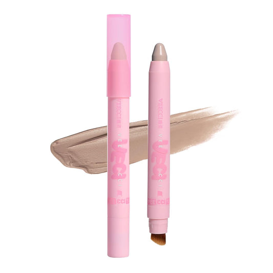Contour Stick - Precise Stick for a Flawless Look with Brush, Moisturizing, Long-lasting Buildable Color for Easy Sculpting, Highly Pigmented Matte Finish, Ideal for Foundation & Concealer