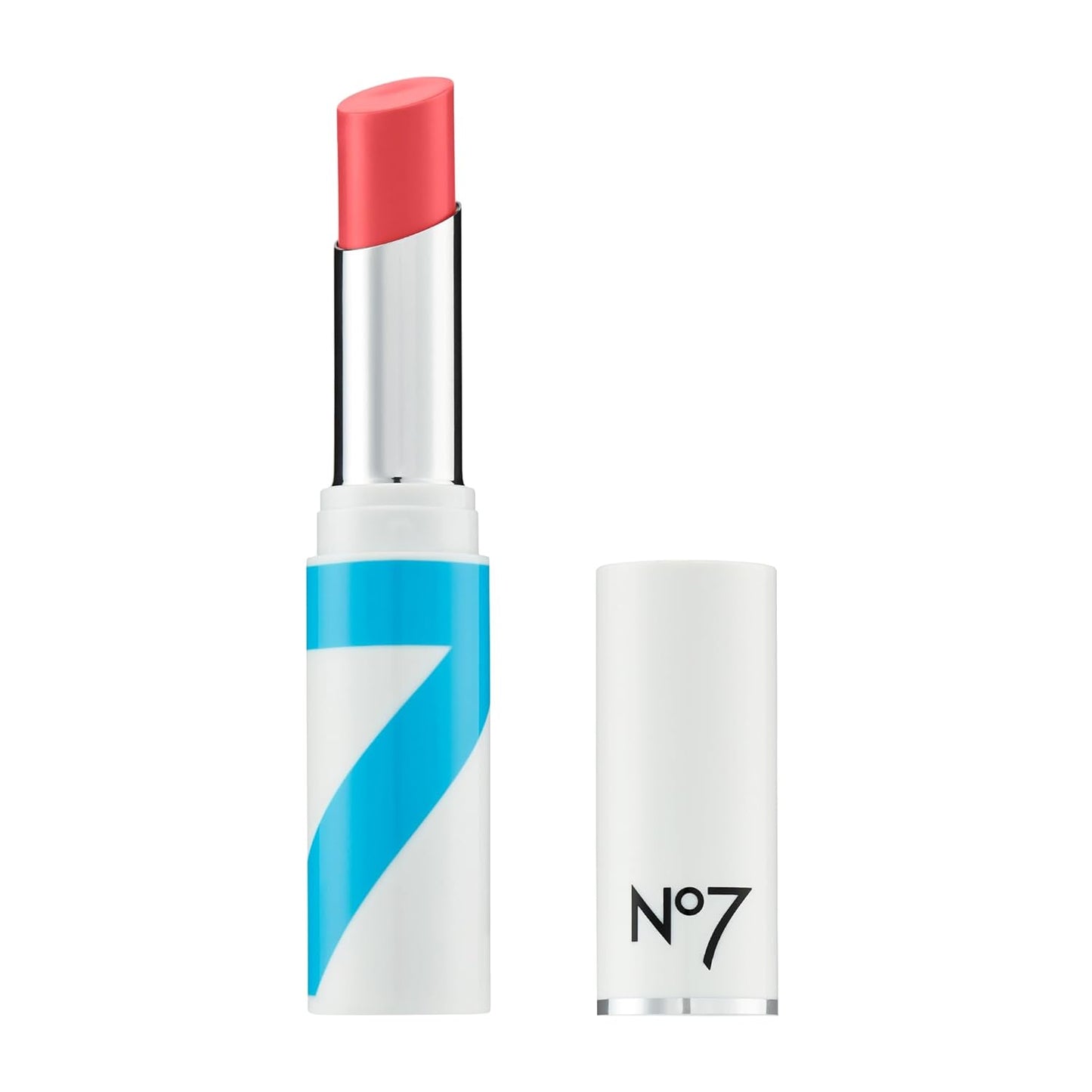 No7 HydraLuminous Lip Balm - Coral - Tinted Lip Balm with Hydrating Hyaluronic Acid - Lip Moisturizer with Sheer Color for Subtle Shine & Balmy Finish (2.8g)