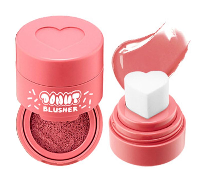 Stamp Liquid Blush Stamp Blush with Heart Shaped Applicator Natural Long Lasting Blush, Light and Airy Makeup for Women (2)