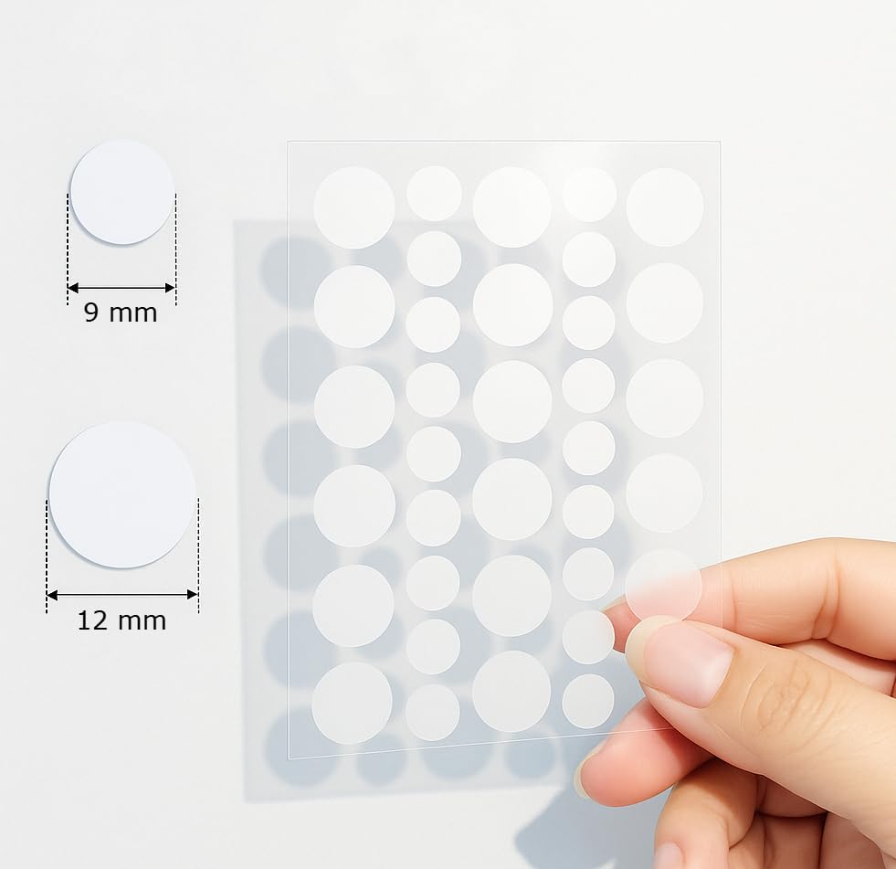 Hydrocolloid Acne Pimple Patch – 72 Count (9mm & 12mm) | Invisible Spot Patches for Pimples, Zits, Blemishes & Whiteheads | Fast Healing, Waterproof, Strong Adhesion & Gentle on Skin