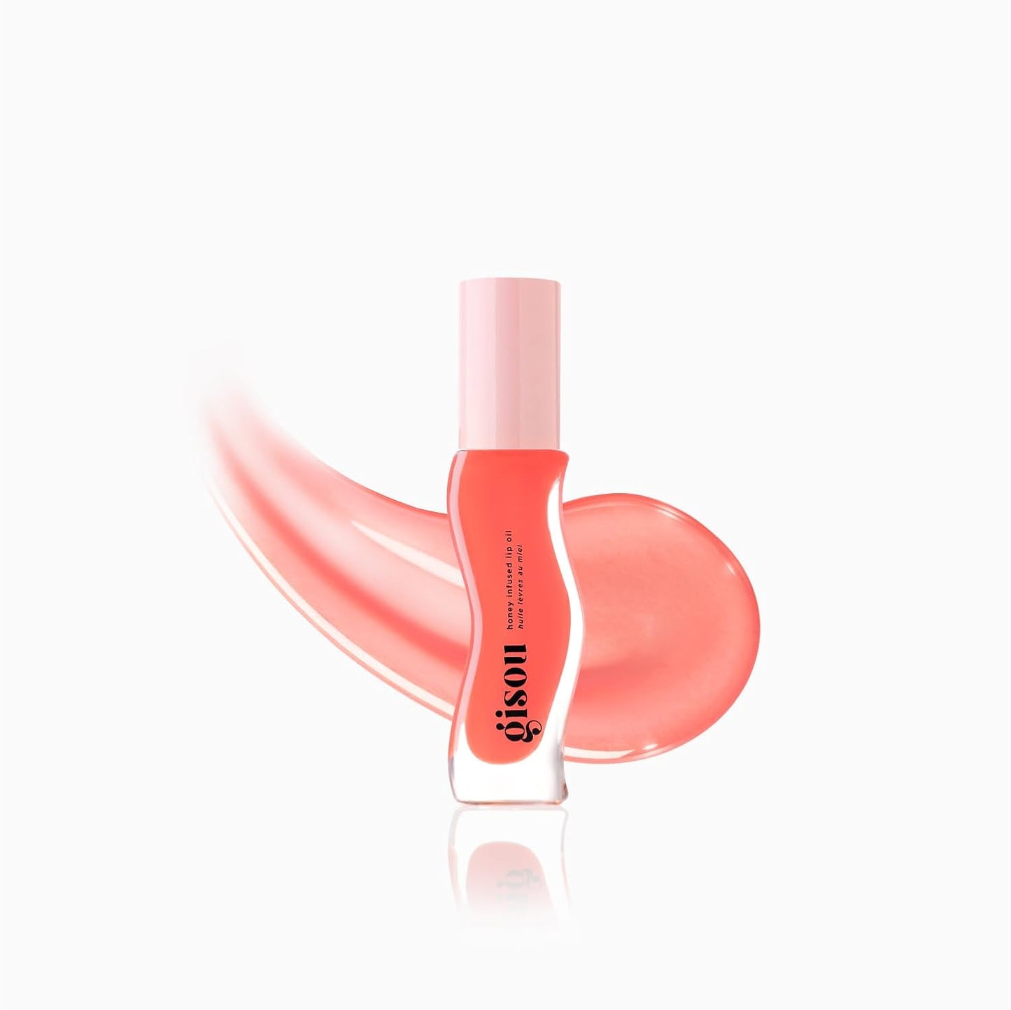 Gisou Honey Infused Lip Oil 8ml - High-Shine Hydration, Mirsalehi Honey and Jojoba Oil, Non-Sticky Finish, Juicy Shades & Scents for All Lip Types (Bee-lini Peach)
