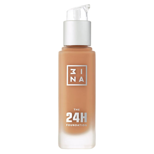3INA The 24H Foundation 654-24H Long-Wearing Formula - Medium To High Buildable Coverage - Smooth Matte Finish - Expanded Shade Selection - Waterproof, Cruelty Free, Vegan Makeup - 1.01 Oz