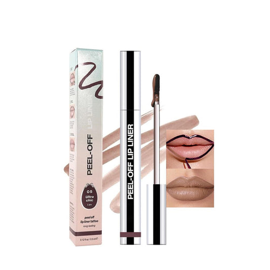 Matte Liquid Lip Stain Peel Off Lip Liner Tattoo - Dark Brown, Waterproof Smudge-Proof Lip Gloss, Long-Lasting Non-Stick Cup Formula, Natural Peel Off Design for All Skin Types 5