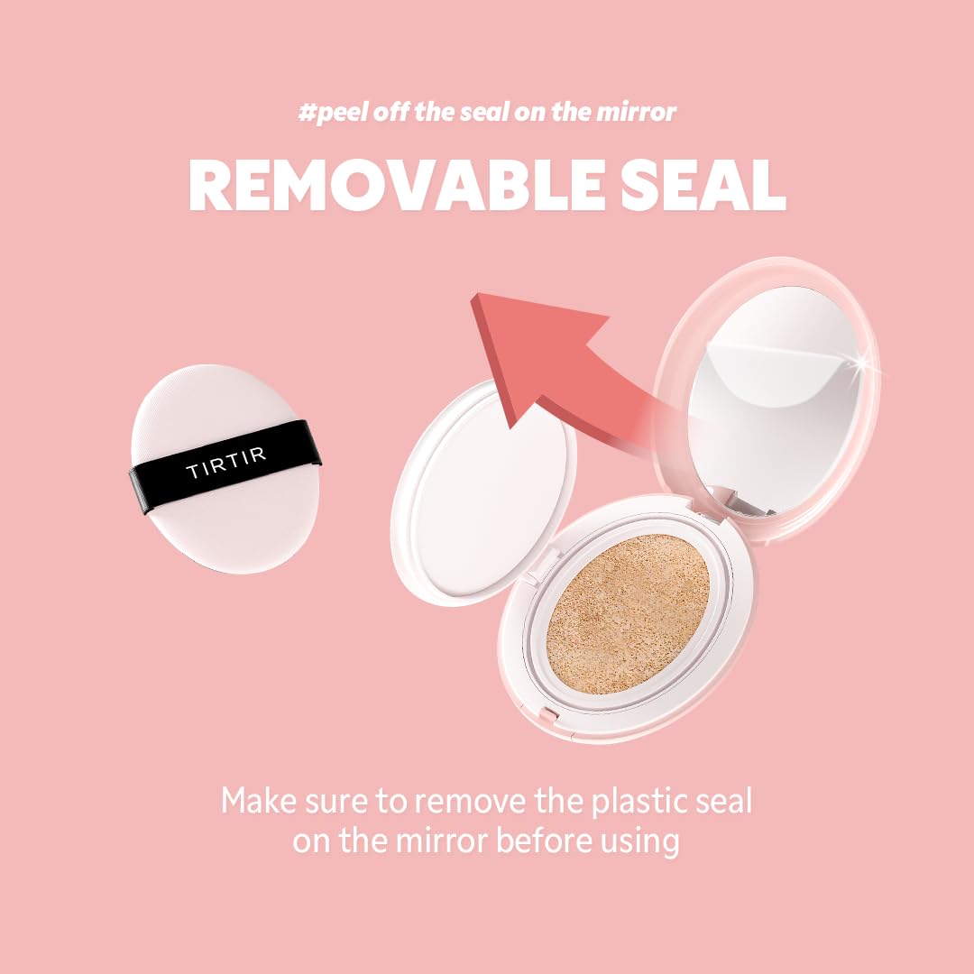 [*Mini Size*] TIRTIR All Cover Pink Cushion | Korean Cushion Foundation, (#27C Cool Beige, 0.15 Fl Oz)