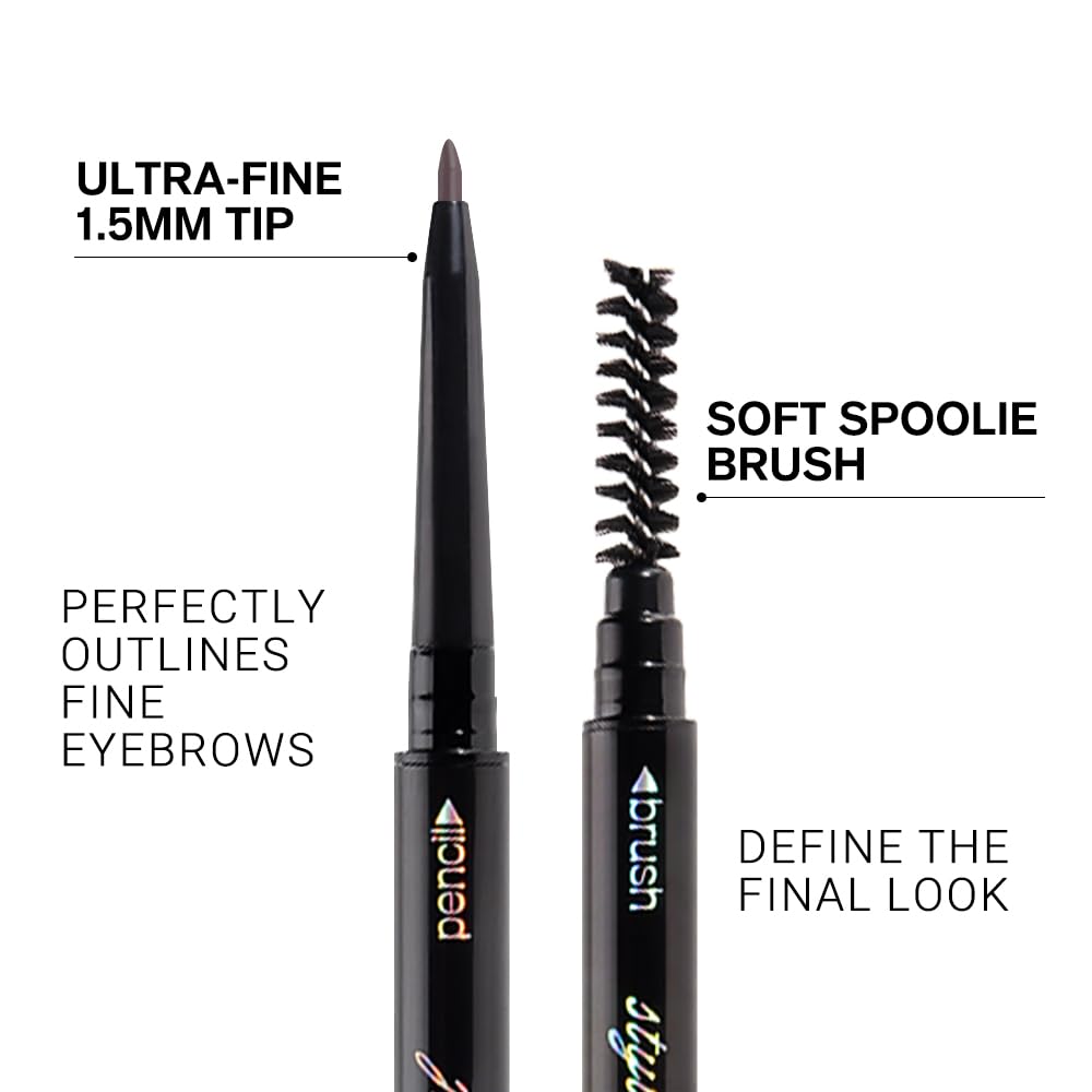 Ultra-Fine Eyebrow Pencils for Women, Waterproof Dual-Sided 5 Pack Taupe Eye Brows Pen, Draws Tiny Brow Hairs, Defines, Fills, Shapes, Contours, Combs -Milk Tea