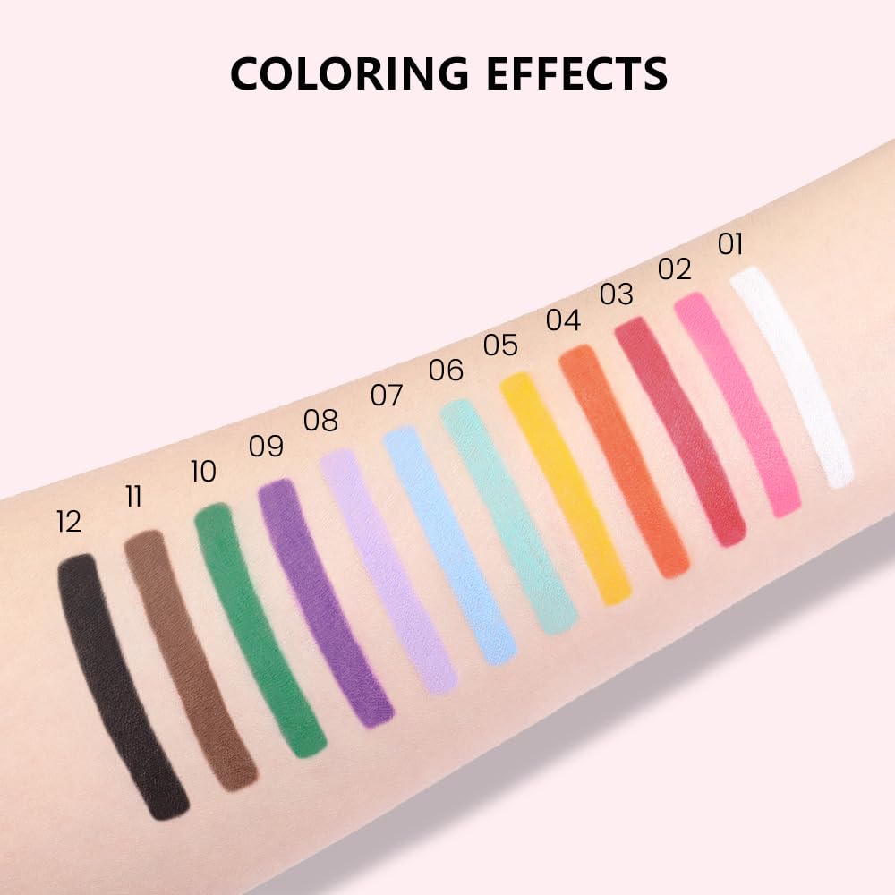 evpct Teal Eyeliner Pencils for Eyes, Light Green Matte Colored Eye Liner Pencil Makeup Waterproof Smudge Proof, Colored Gel Waterline Eyeliner Liquid, Face Eye Paint Stick Lipstick Halloween Makeup 6