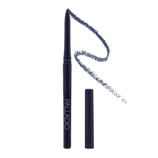 Palladio Retractable Waterproof Eyeliner, Richly Pigmented Color and Creamy, Slip Twist Up Pencil Eye Liner, Smudge Proof Long Lasting Application, All Day Wear, No Sharpener Required, Deep Blue