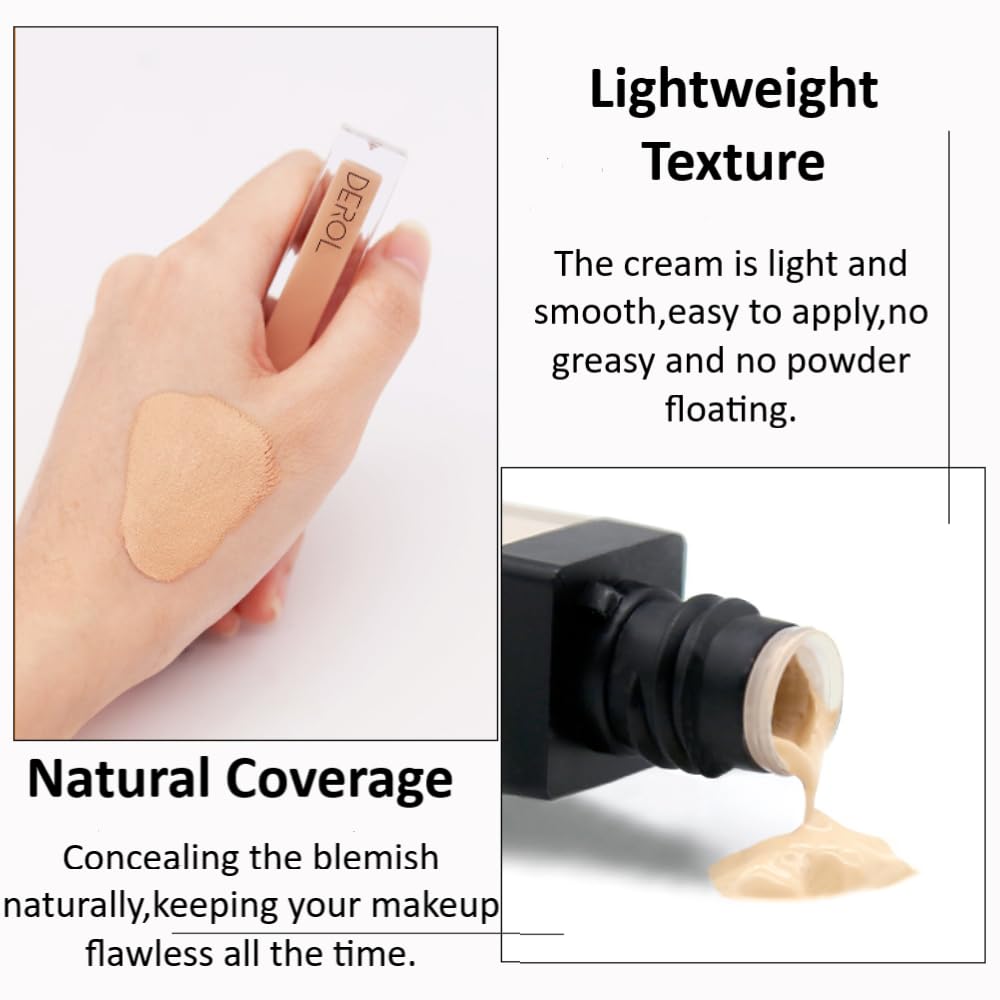 Liquid Concealer Makeup - Natural Coverage & Highly Pigmented Lightweight Concealers 6.5ml (06)