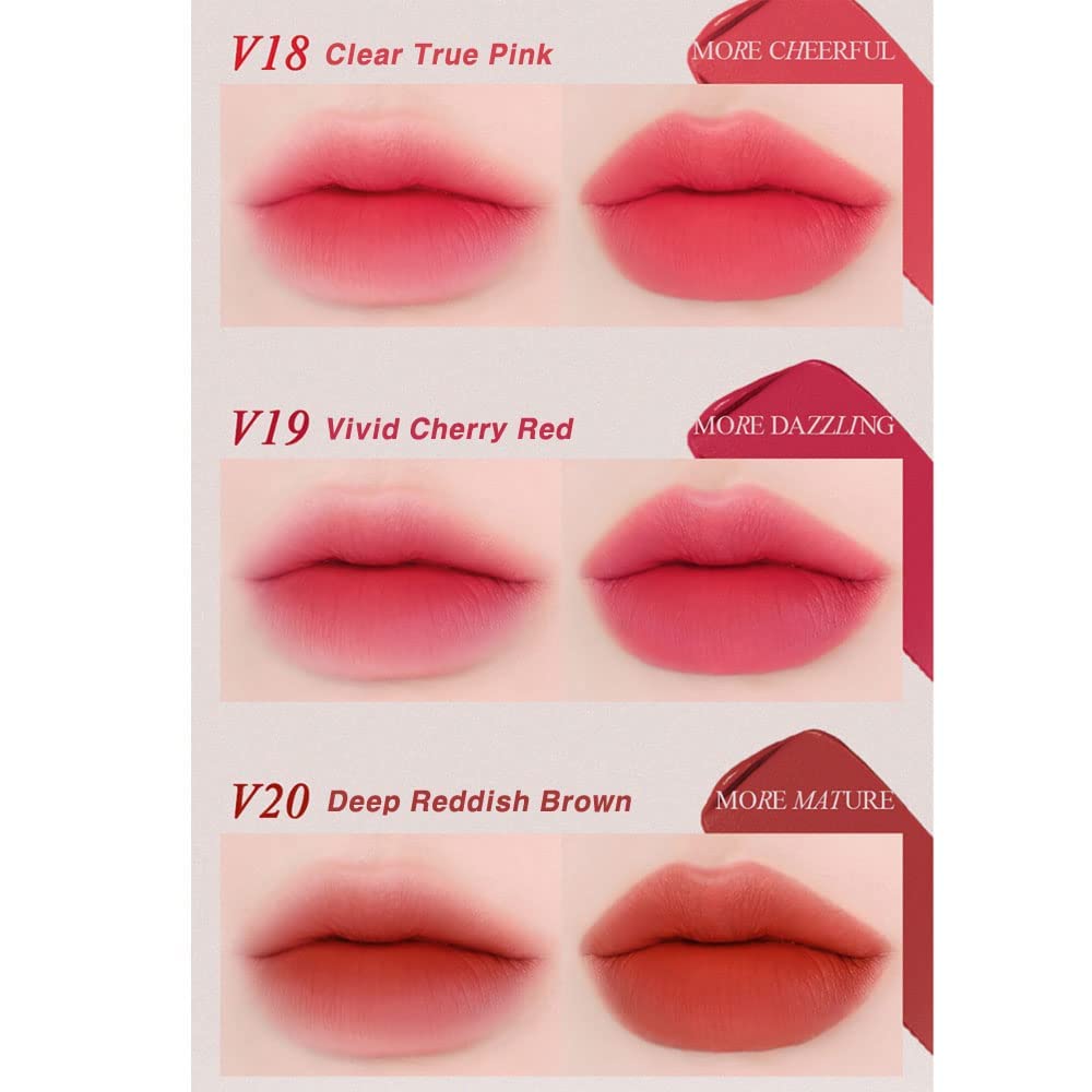 BBIA Last Velvet Tint - Soft & Creamy Matte Finish Lip Stain, Blur Effect with Velvety Texture, Long-Lasting, High Pigment, Lightweight, Non-Drying, Vegan, Korean Lip Makeup (V19 MORE DAZZLING)