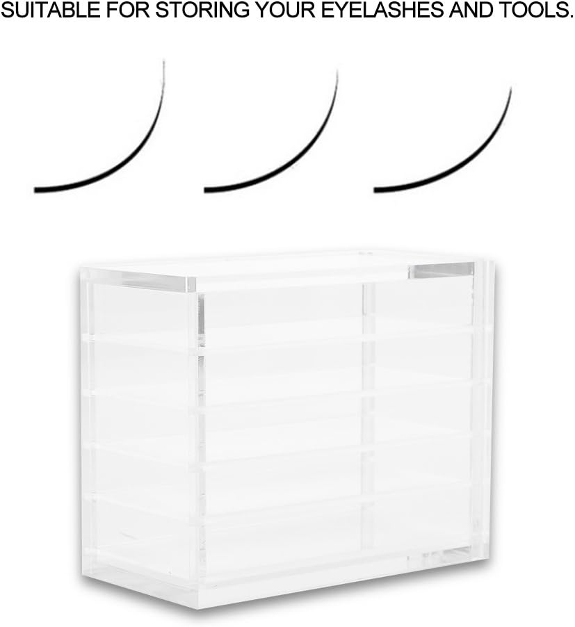 Acrylic Cosmetic Storage Makeup Organizer Clear Eyelash Storage Box Eyelashes Glue Pallet Holders 5 Layers Grafting Eyelash Extension Tool