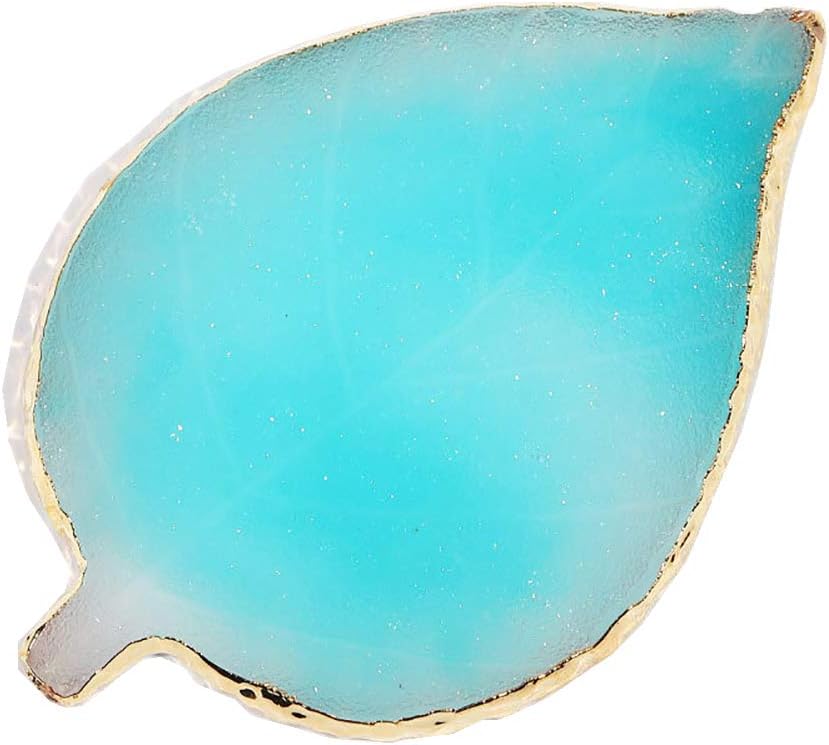 1 Pcs Leaf Resin Nail Art Palette Painting Makeup Palette Tray Cosmetic Nail Gel Polish Colors Mixing Pallet Blue