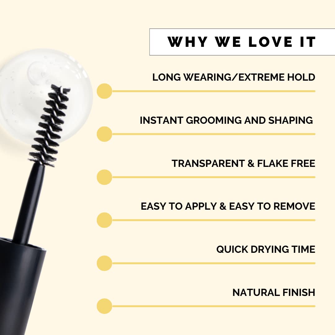 Elizabeth Mott Queen of the Fill Clear Brow Gel – Long-Lasting Sculpting & Shaping Gel Setter to Control, Tame & Define Eyebrows with Natural Finish – Smudge-Proof, Lightweight, Quick-Dry Formula – 3g